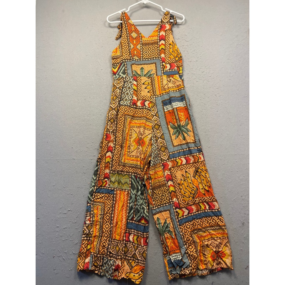 Haute Hippie Jumpsuit Woven Geometric Tribal Multi Color Small Womens - Picture 3 of 7
